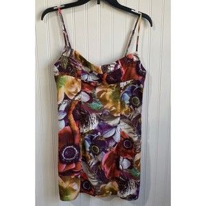 Urban‎ Outfitters Womens Small Colorful Floral Spaghetti Strap Mini Dress